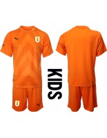 Uruguay Brankářské Venkovní dres pro děti MS 2022 Krátký Rukáv (+ trenýrky)
